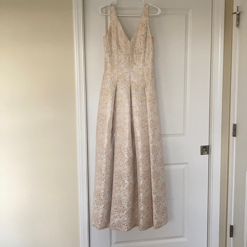 BHLDN Cream and Gold Gown